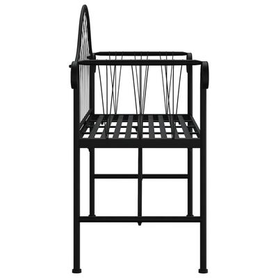 vidaXL Banco de jardín de dos plazas 128 cm acero negro