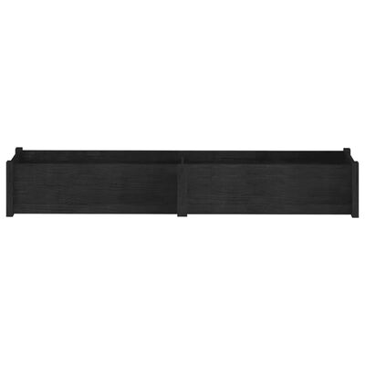 vidaXL Jardineras 2 unidades madera maciza de pino negro 200x31x31 cm