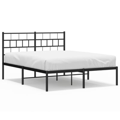 vidaXL Estructura cama sin colchón con cabecero metal negro 120x190 cm