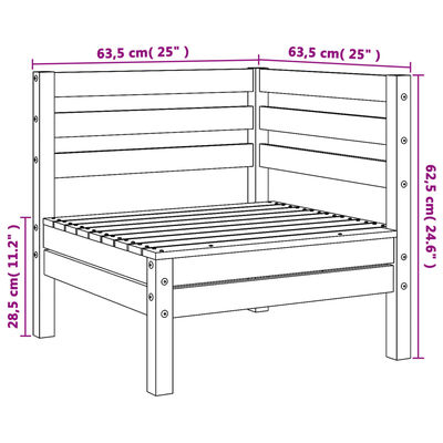 vidaXL Sofás de esquina de jardín 2 uds madera maciza Douglas