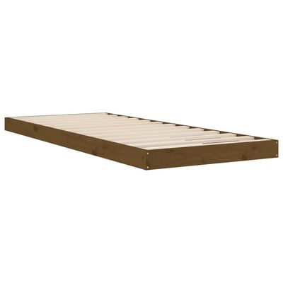 vidaXL Estructura de cama madera maciza pino marrón miel 75x190 cm