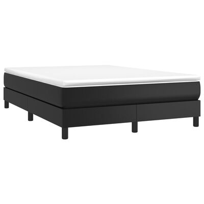 vidaXL Cama box spring con colchón cuero sintético negro 140x200cm