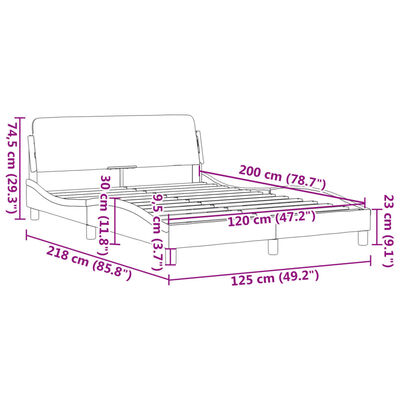 vidaXL Estructura cama sin colchón terciopelo verde oscuro 120x200 cm