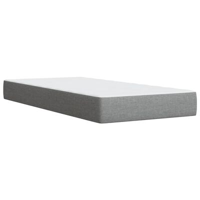 vidaXL Cama box spring con colchón tela gris claro 80x200 cm