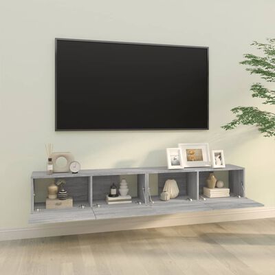 vidaXL Muebles de pared para TV 2 uds madera gris Sonoma 100x30x30 cm