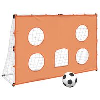 vidaXL Portería de fútbol con tela de puntería y balón 182x62x118 cm