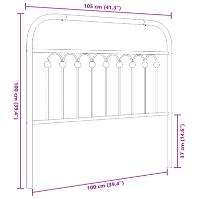 vidaXL Cabecero de metal blanco 100 cm