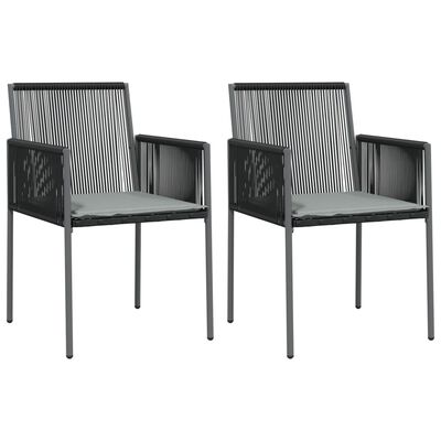 vidaXL Set comedor jardín 3 pzas y cojines acero ratán sintético negro