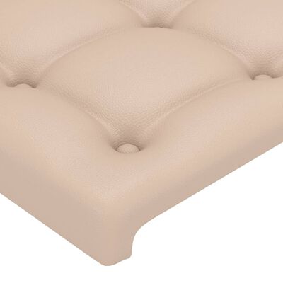 vidaXL Estructura de cama cabecero cuero sintético capuchino 90x200 cm