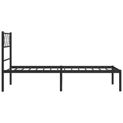 vidaXL Estructura cama sin colchón con cabecero metal negro 100x190 cm