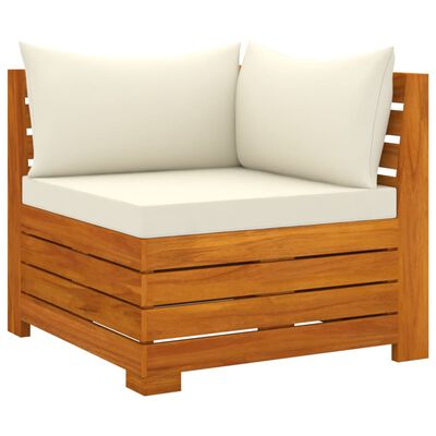 vidaXL Muebles de jardín 5 piezas con cojines madera maciza de acacia