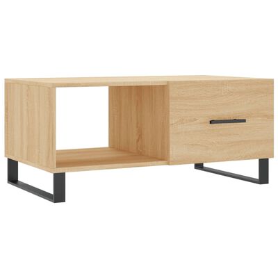 vidaXL Mesa de centro madera contrachapada roble Sonoma 90x50x40 cm