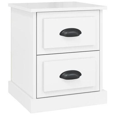 vidaXL Mesita de noche madera contrachapada blanco brillo 39x39x47,5cm