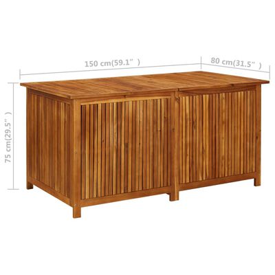 vidaXL Caja de almacenaje de jardín madera maciza acacia 150x80x75 cm