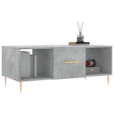 vidaXL Mesa de centro madera contrachapada gris hormigón 102x50x40 cm