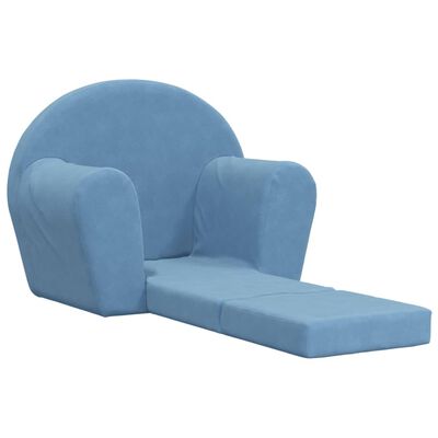 vidaXL Sofá cama infantil felpa suave azul