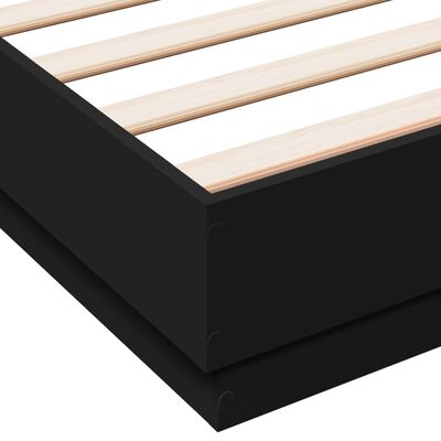 vidaXL Estructura de cama madera de ingeniería negra 150x200 cm