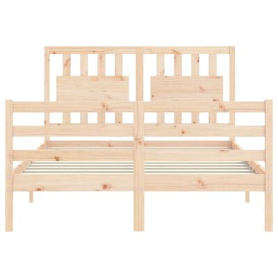 vidaXL Estructura de cama de matrimonio con cabecero madera maciza