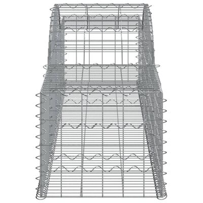 vidaXL Cestas de gaviones 9 uds forma de arco hierro 300x50x40/60 cm