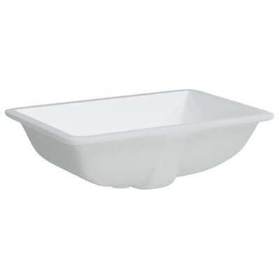 vidaXL Lavabo de baño rectangular cerámica blanco 52x38,5x19,5 cm