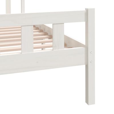 vidaXL Estructura de cama de madera maciza blanca 135x190 cm