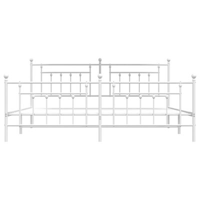 vidaXL Estructura cama metal con cabecero y estribo blanco 200x200 cm