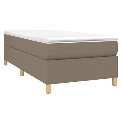 vidaXL Cama box spring con colchón tela gris taupe 90x200 cm