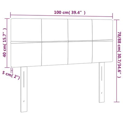 vidaXL Cabecero con LED de terciopelo gris claro 100x5x78/88 cm