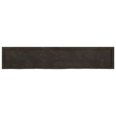 vidaXL Encimera de baño madera tratada marrón oscuro 200x40x(2-4) cm