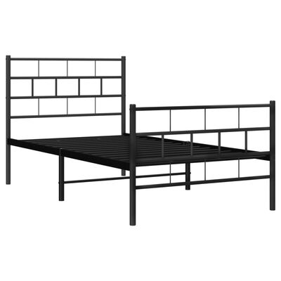 vidaXL Estructura cama sin colchón con estribo metal negro 100x200 cm