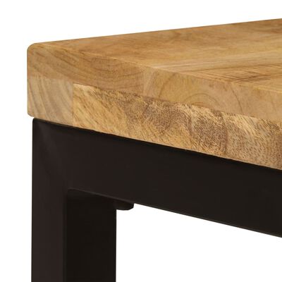 vidaXL Mesa de centro madera maciza de mango y acero 100x50x35 cm