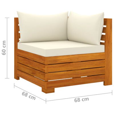 vidaXL Muebles de jardín 5 piezas con cojines madera maciza de acacia