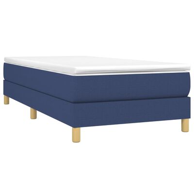 vidaXL Cama box spring con colchón tela azul 90x200 cm