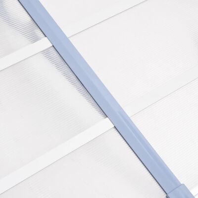 vidaXL Marquesina puerta policarbonato gris y transparente 358,5x90cm