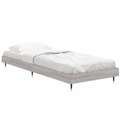 vidaXL Estructura de cama madera de ingeniería gris Sonoma 75x190 cm