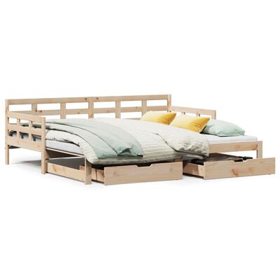 vidaXL Sofá cama nido con cajones madera maciza de pino 80x200 cm