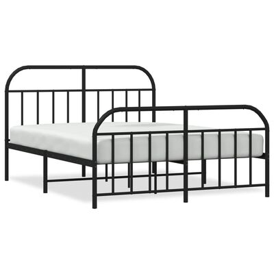 vidaXL Estructura cama sin colchón con estribo metal negro 160x200 cm