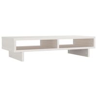 vidaXL Soporte para monitor madera maciza de pino blanco 60x27x14 cm