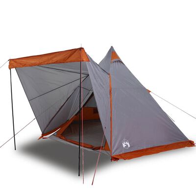 vidaXL Tienda de campaña familiar tipi 6 personas impermeable gris