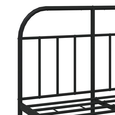 vidaXL Estructura cama sin colchón con estribo metal negro 120x190 cm