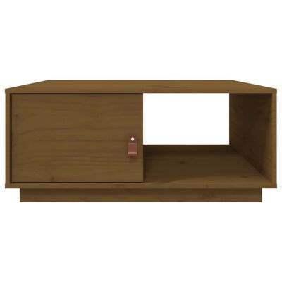 vidaXL Mesa de centro madera maciza de pino marrón miel 80x50x35,5 cm