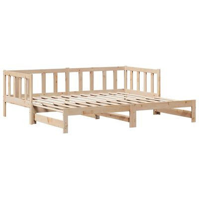 vidaXL Sofá cama nido con cajones madera maciza de pino 90x190 cm