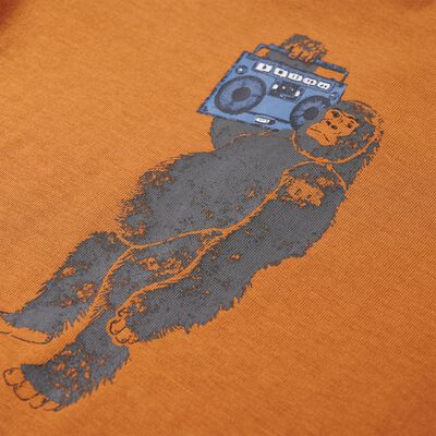 Camiseta infantil de manga larga ocre oscuro 116