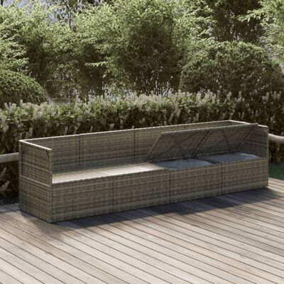 vidaXL Set de muebles de jardín 4 pzas y cojines ratán sintético gris