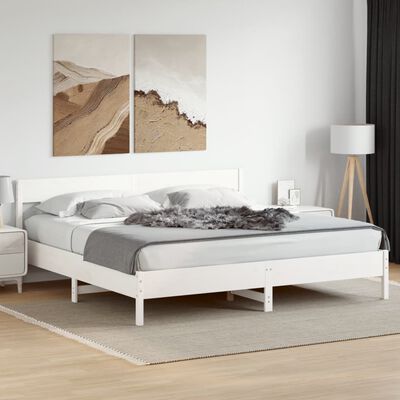 vidaXL Cama sin colchón madera maciza de pino blanca 180x200 cm