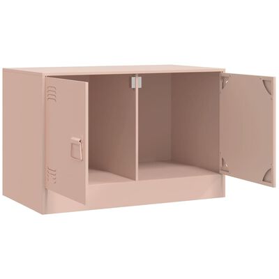 vidaXL Mueble para TV de acero rosa 67x39x44 cm