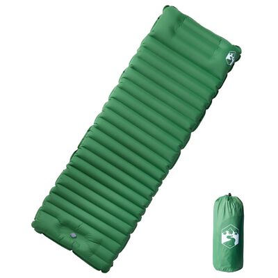 vidaXL Colchón de camping autoinflable con almohada 1 persona verde