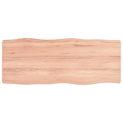 vidaXL Tablero mesa madera tratada borde natural marrón 100x40x(2-6)cm