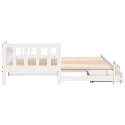 vidaXL Sofá cama nido con cajones madera maciza pino blanca 80x200 cm