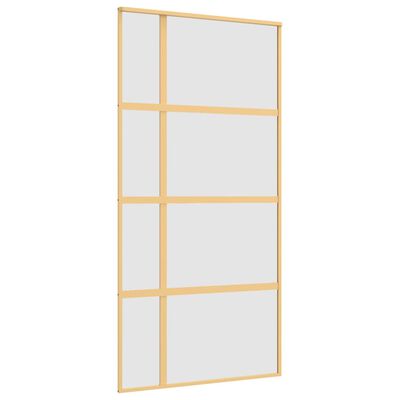 vidaXL Puerta corredera dorada de vidrio ESG esmerilado y aluminio